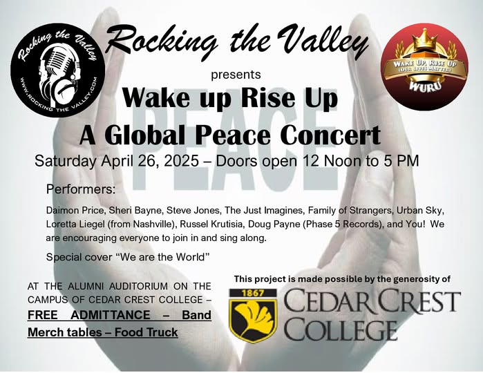 ROCKING THE VALLEY PRESENTS THE WAKE UP RISE UP GLOBAL PEACE CONCERT